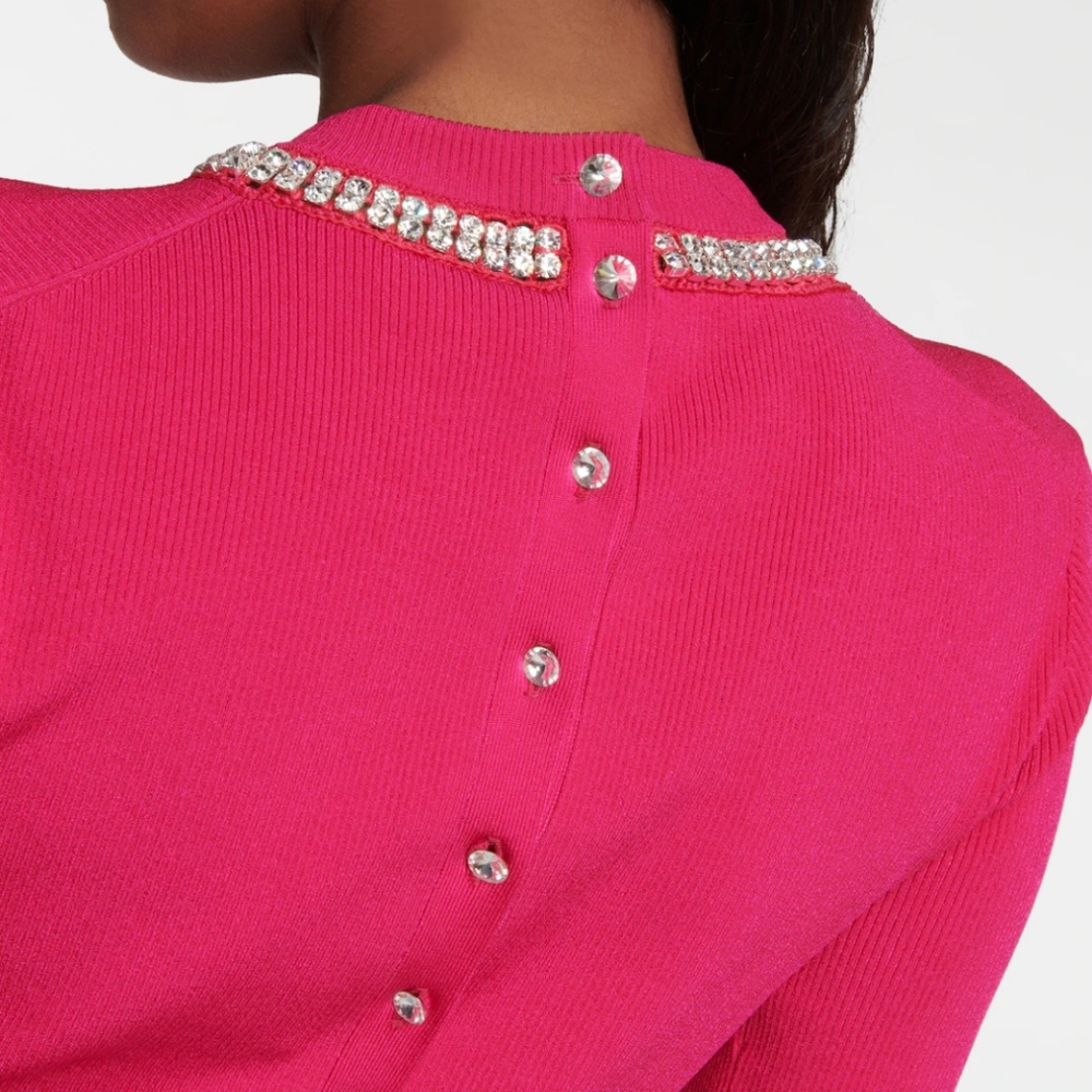 kate spade Chic Pink Sweater with Rhinestone Accents Size S